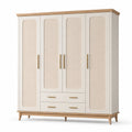 Armadio in MDF Beige con Ante e Cassetti