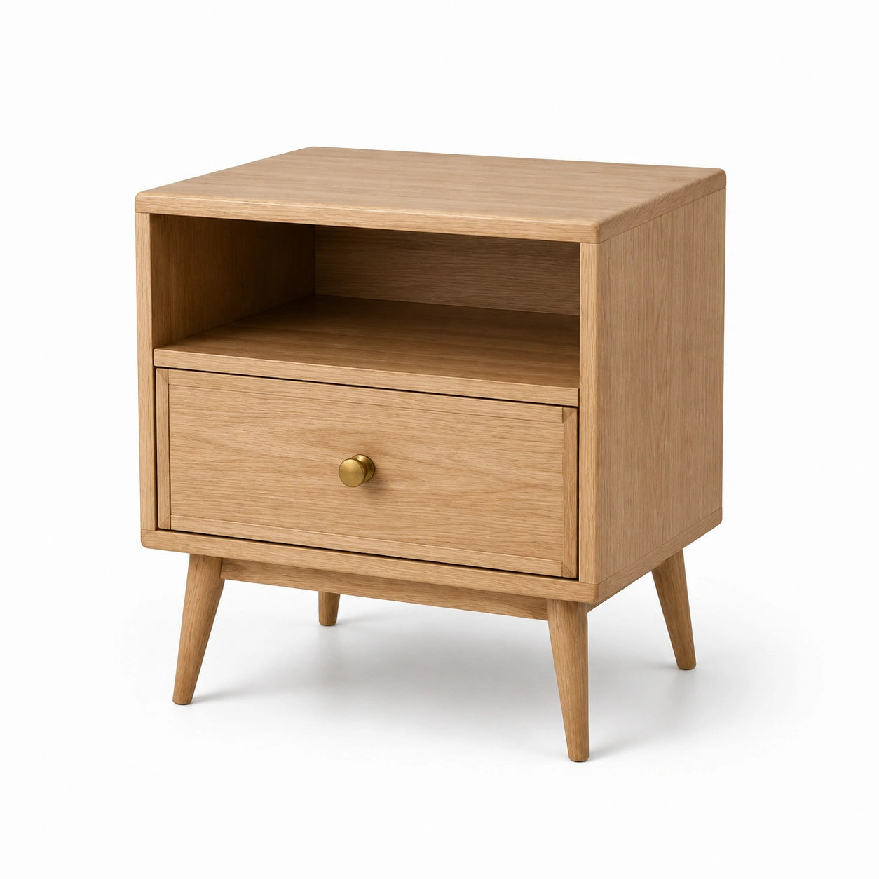 Comodino in Legno con Cassetto e Ripiano