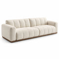 Divano 3 posti in legno e tessuto beige