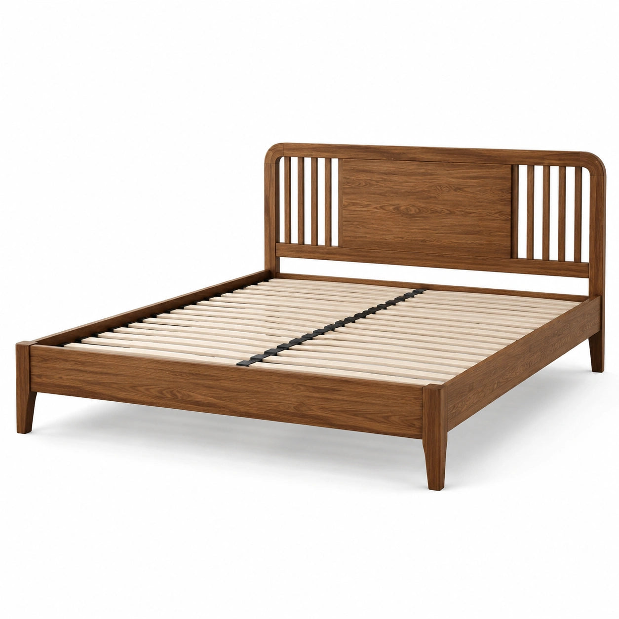 Letto matrimoniale in legno di noce e betulla 200x160 cm
