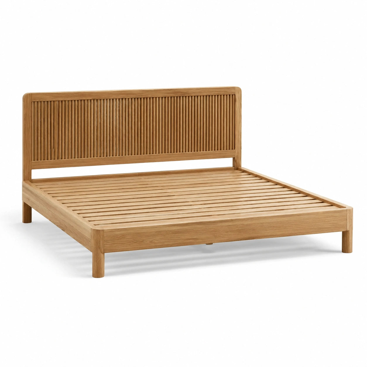 Letto matrimoniale in legno di quercia naturale 200x160 cm