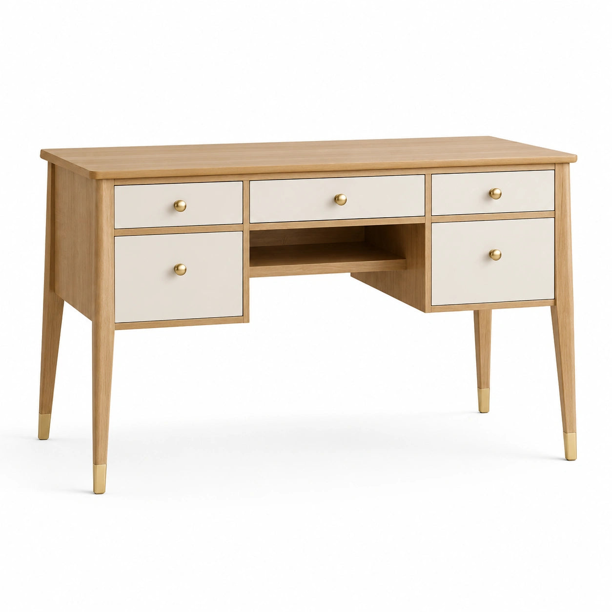 Scrivania in legno e MDF con cassetti bianchi 120x50x75 cm